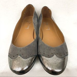 French Sole FS/NY Leather and Metallic Flats